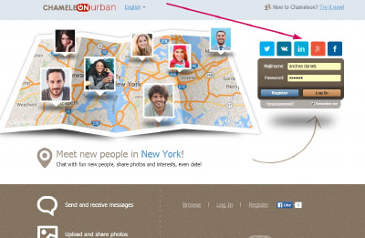Social log in buttons