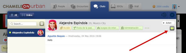 Video chat can be called from the ordinary message tab
