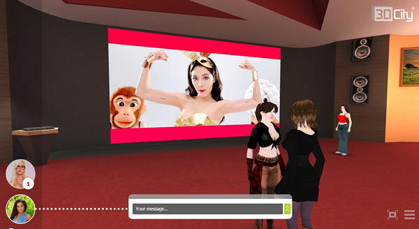 Playing YouTube videos in the Cinema location in 3DCity